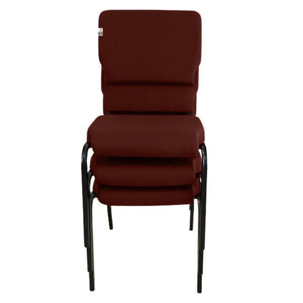 03 Cadeiras Empilhável para Igrejas Evangélicas Linha Church Vermelho