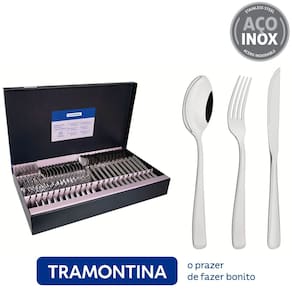 Faqueiro Pacific com 72 Peças em Aço Inox com Facas para Churrasco - Tramontina