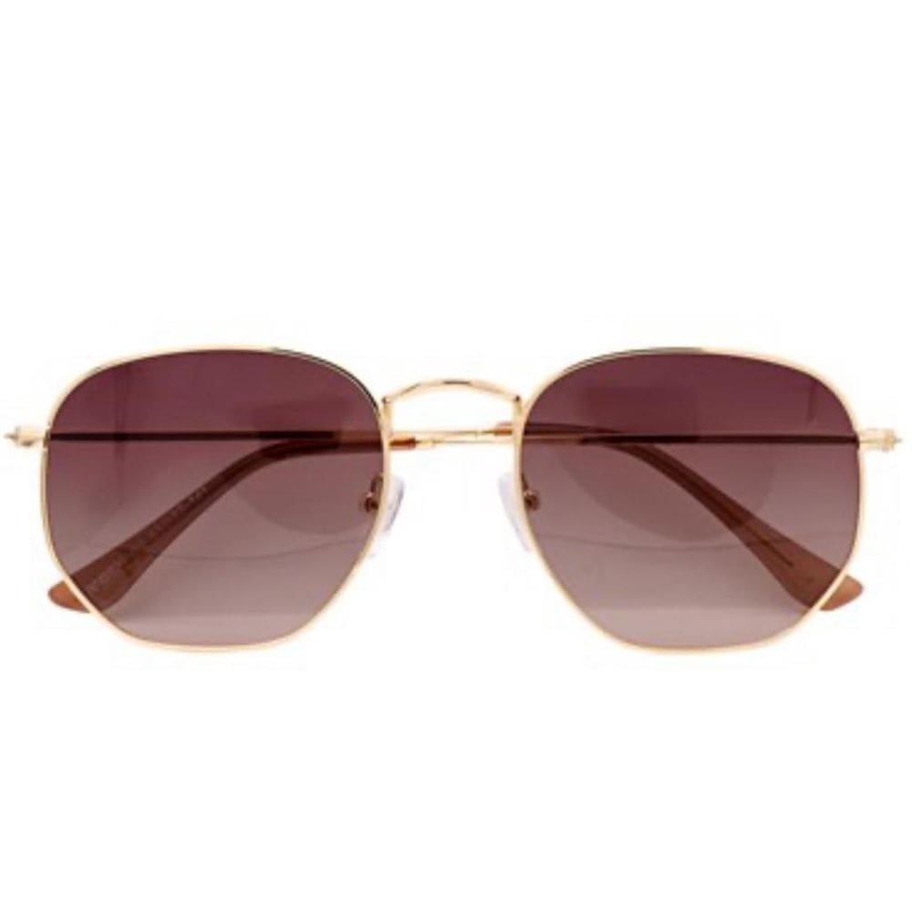 Óculos De Sol Uva Hexagonal Marrom