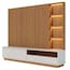 Estante Painel Ripado Para TV 82 Pol LED 240cm Jolie C04 Freijó Off White Matte - Lyam Decor