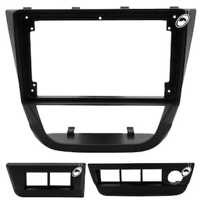 Moldura De Painel 2 Din 9" Polegadas Vw Gol Saveiro Voyage G5 - Preto