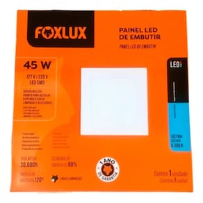 Painel Led Quadrado Embutir 45W 4000K Bivolt Foxlux