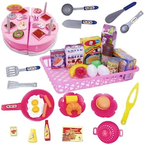 Brinquedo Cozinha Infantil Comidinhas Panelinhas e Utensilios Com 42 Peças