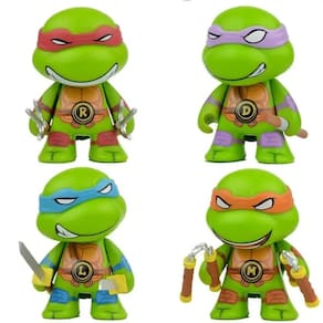 Kit 4 Bonecos Tartarugas Ninja Miniaturas Pvc