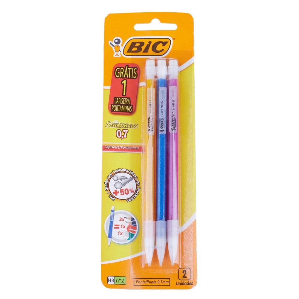 Lapiseira 0.7mm Shimmers com 3 Bic
