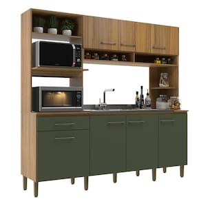 Armário de Cozinha Compacta 200cm 7 Portas 1 Gaveta CO1516 Ipê/Arbo - Decibal