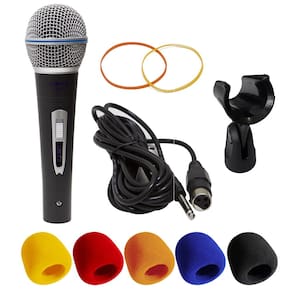 Kit Microfone Dinâmico com Fio TK 22C com Suporte B19A e Espuma Onyx