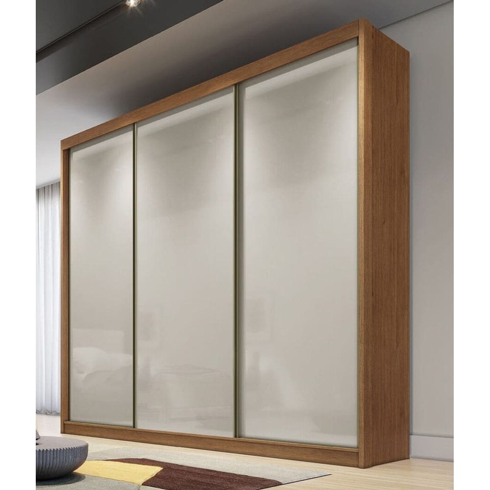 Guarda Roupa Casal 3 Portas 8 Gavetas - Diamond-Cumaru off white - Móveis Novo Horizonte