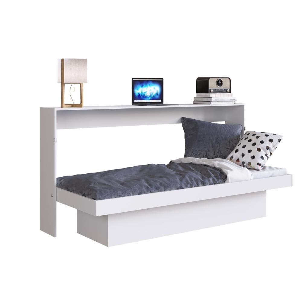 Cama Articulada Solteiro Horizontal com 4 Nichos CH3080 80cm Branco - Art In Móveis