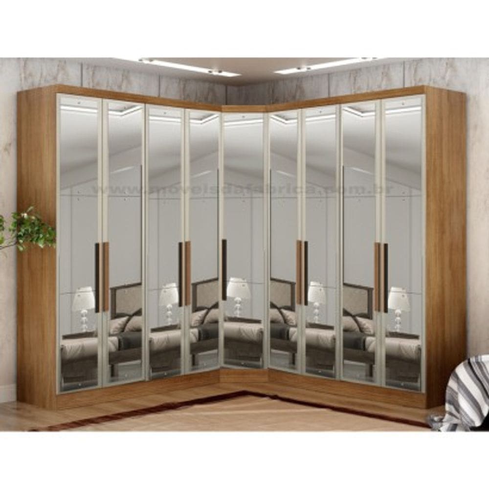Modulado Moderno Espelhado 9 Portas 6 Gavetas - Linea-Cumaru - Móveis Novo Horizonte