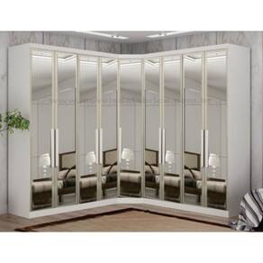 Modulado Closet 100% MDF Espelhado 9 Portas 6 Gavetas - Linea-Branco - Móveis Novo Horizonte