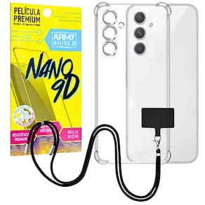 Capinha Com Cordão Galaxy A24 + Película de Cerâmica 9D - Armyshield