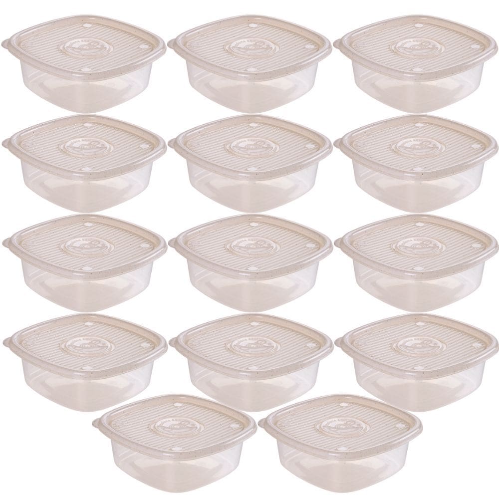 Pote de plástico Pop quadrado 2 litros marmorizado com 14 unidades Plasutil ref.9435