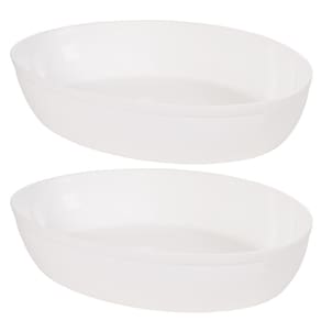 Travessa de plástico oval 3 litros marmorizado com 2 unidades Plasutil ref. 16378
