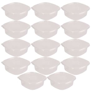 Pote de plástico Pop quadrado 2 litros incolor com 14 unidades Plasutil ref.5772