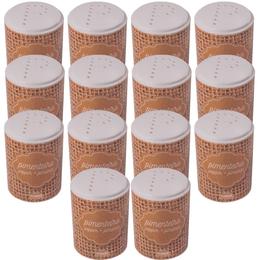 Pimenteiro decorado 100ml com 14 unidades Plasutil ref. 16550