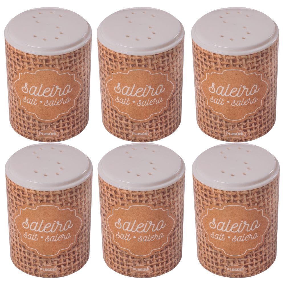 Saleiro decorado 100ml com 6 unidades Plasutil ref. 16547