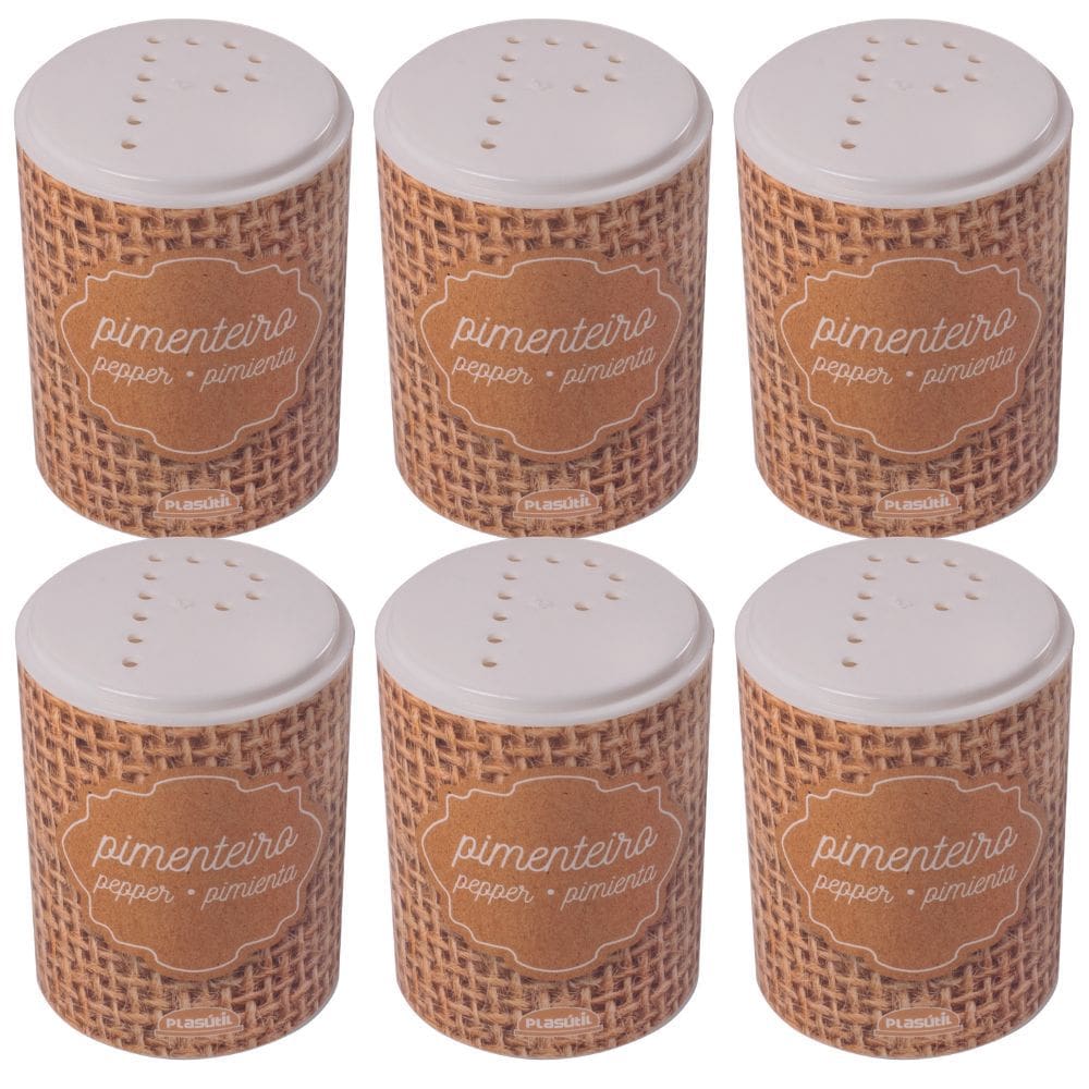 Pimenteiro decorado 100ml com 6 unidades Plasutil ref. 16550