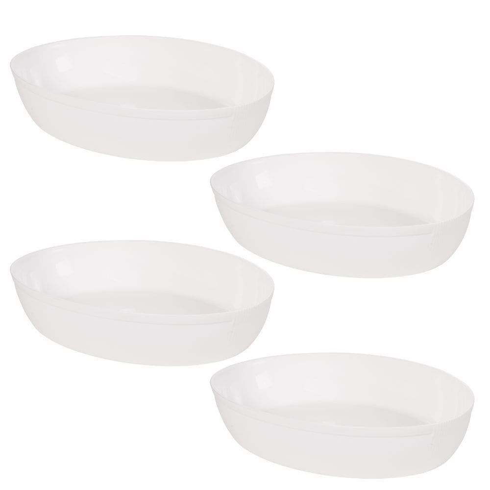 Travessa de plástico oval 3 litros marmorizado com 4 unidades Plasutil ref. 16378
