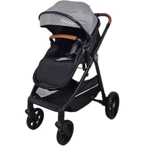 Carrinho de Bebe Passeio Moises Passear Baby Apolo 3 em 1 Cinza