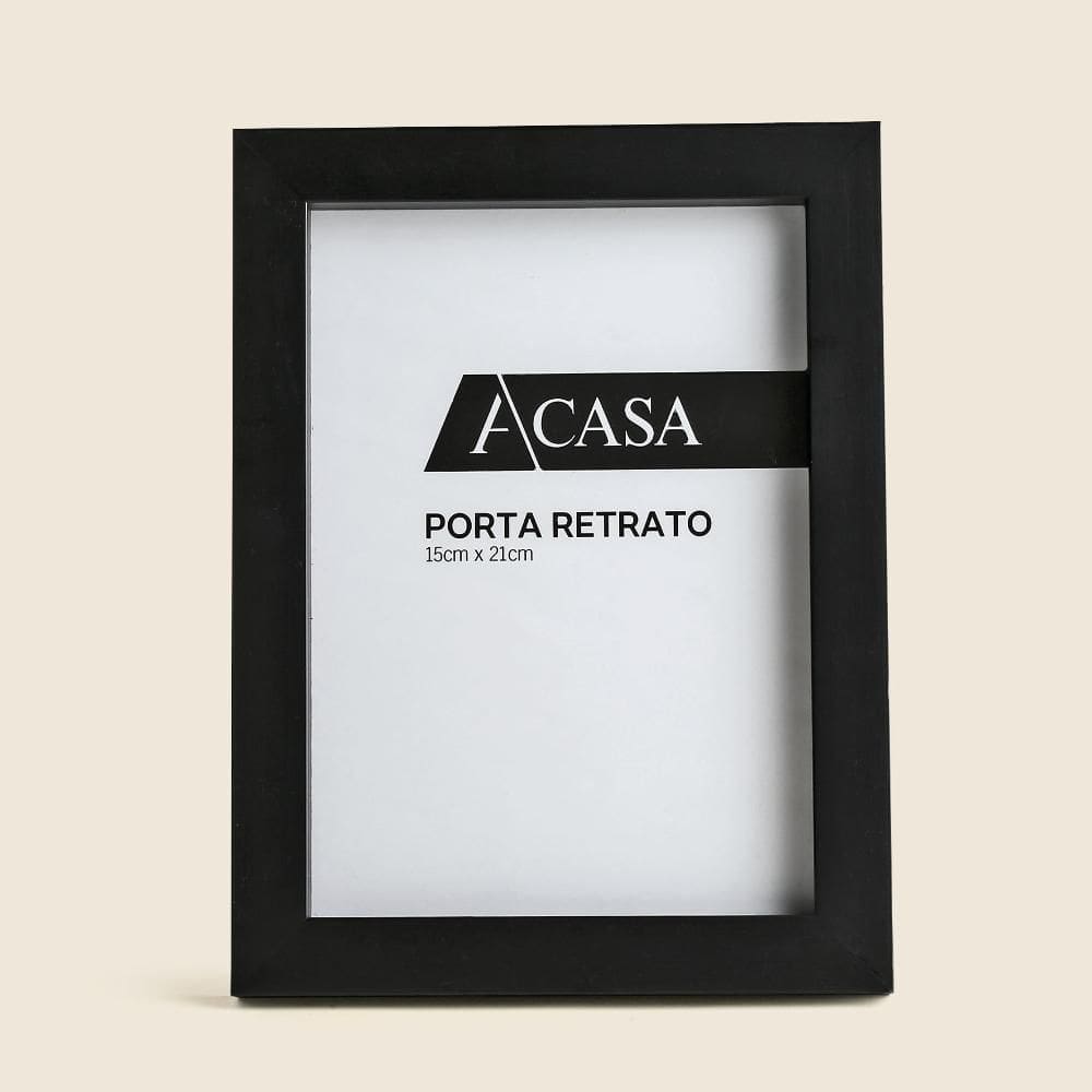 Porta Retrato Reto Preto 15x21cm - A\\CASA