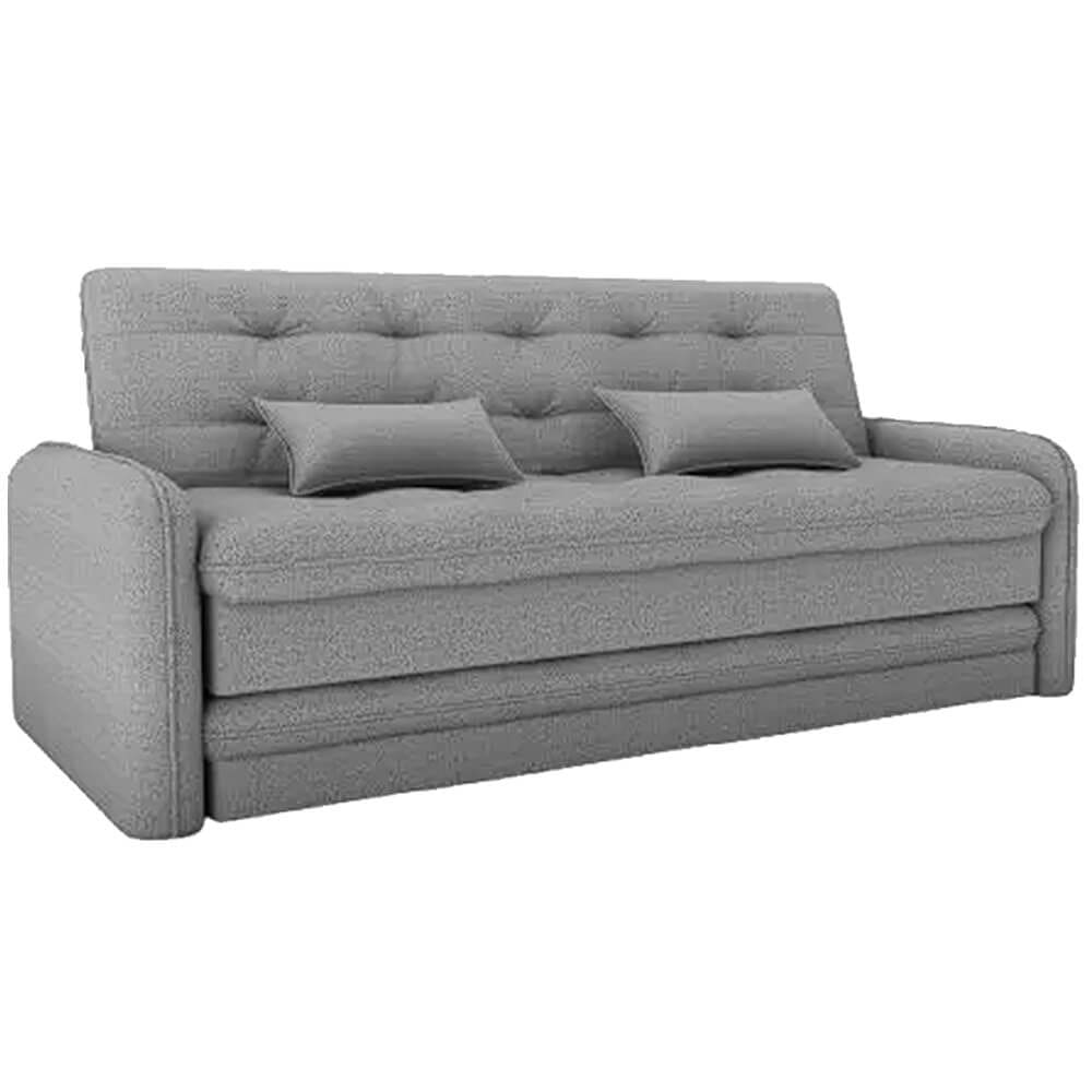 Sofá Cama Madalena Reclinável com Cama Auxiliar 3 Lugares Tecido Linho 200cm Matrix Cor Cinza