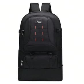 Mochila Tatica Expansivel 60 Litros Multiuso Resistente Impermeavel Camping Viagem Trilha Gigante Preta