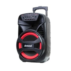 Caixa Amplificada Amvox 480w Aca 480 Viper Ii Bivolt Cor Preto E Vermelho 110v/220v