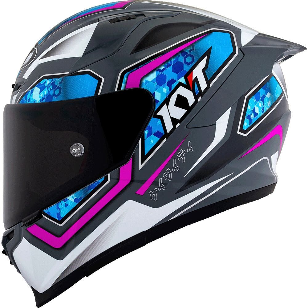 Capacete KYT Striker 2V Tech  Azul e Rosa