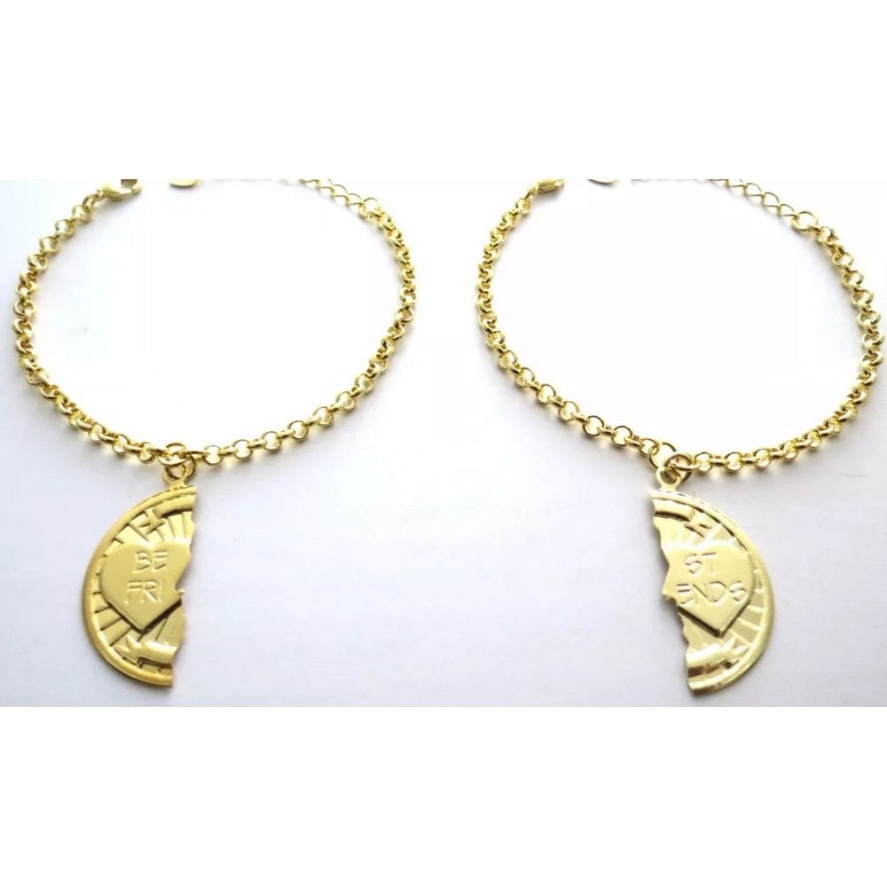 Pulseira Best Friends Amigas Folheado a Ouro 18k