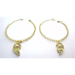 2 Pulseiras Best Friends Amigas Folheado a Ouro 18k