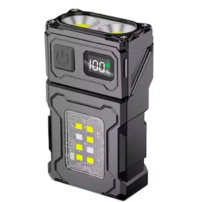Mini Lanterna Gold Sports Led Cob Luz Dupla Super Brilhante USB 180° C/Imã