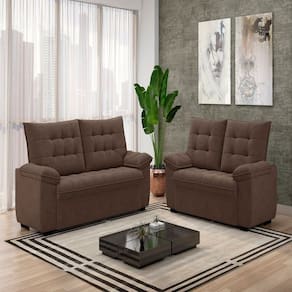 Conjunto de Estofado 3 e 2 Lugares Bertioga Marrom