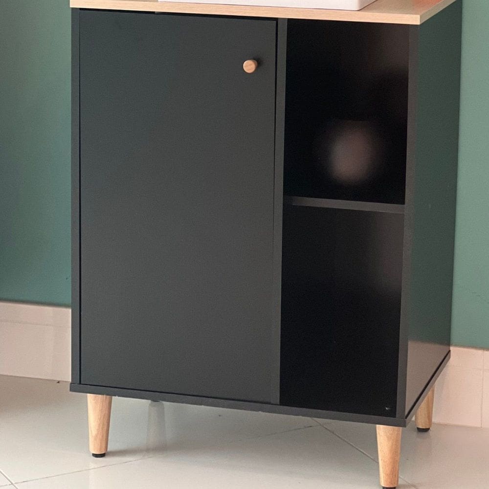 Gabinete Armário para Banheiro 1 Porta Preto