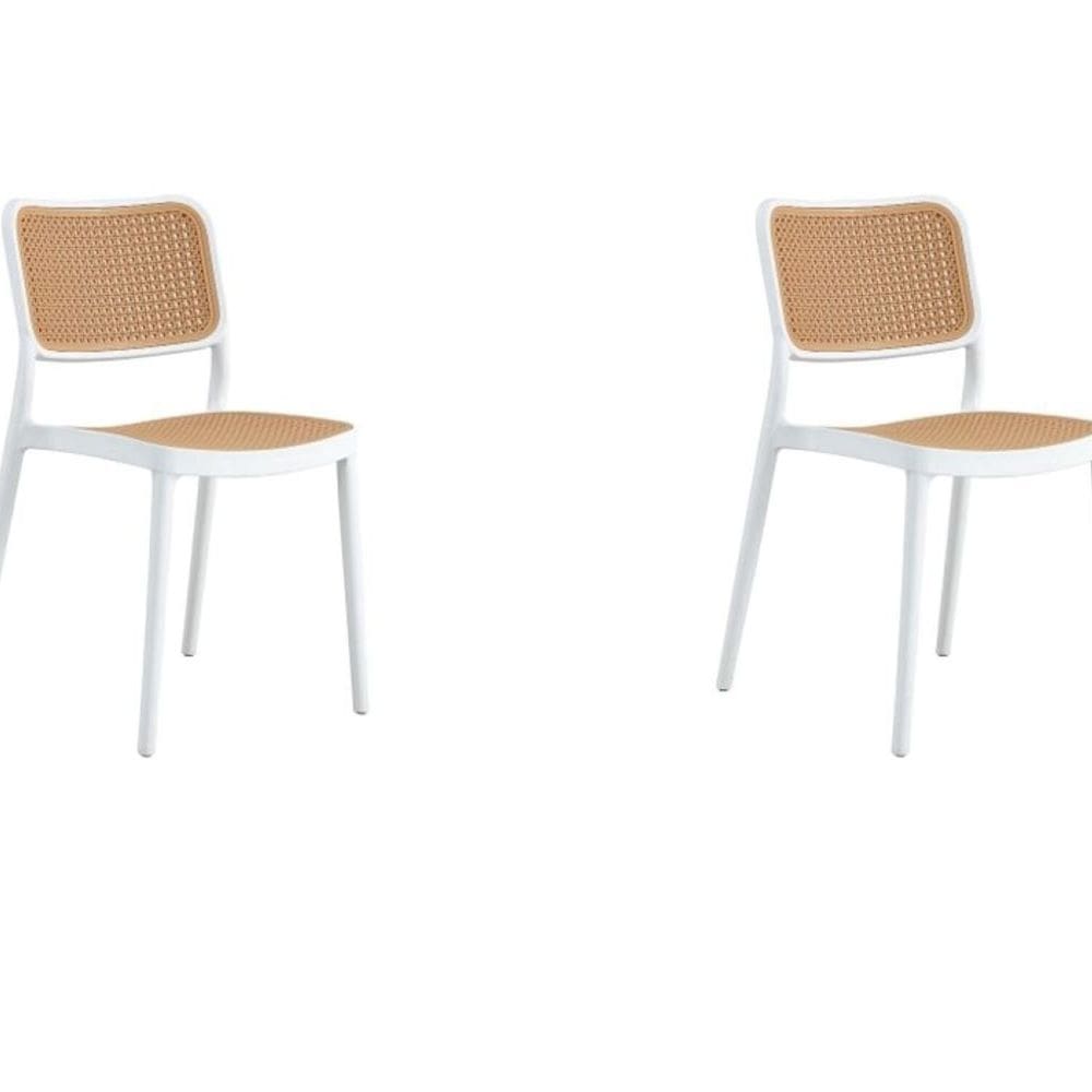 Conjunto 2 Cadeiras para Jardim e Varanda Lia Branco/Caramelo