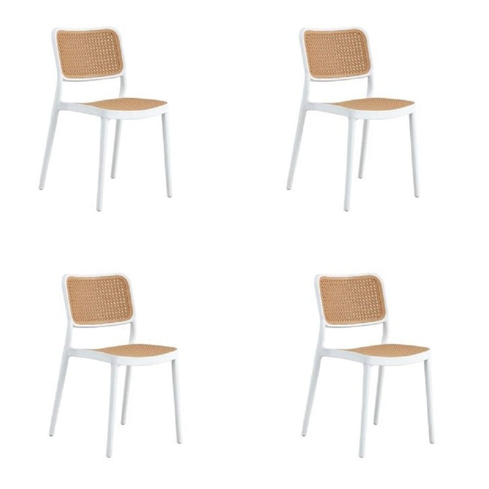 Conjunto 4 Cadeiras para Jardim e Varanda Lia Branco/Caramelo
