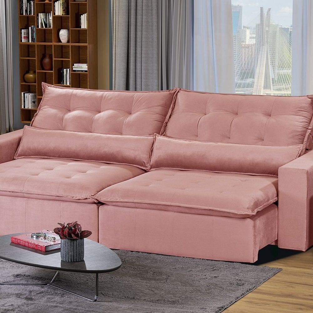 Sofá Modular Bahia 4 Lugares 230 cm com Molas Retrátil e Reclinável