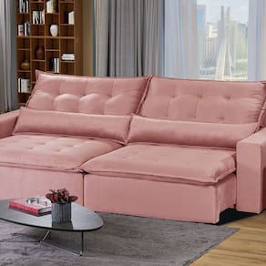 Sofá Modular Bahia 4 Lugares 230 cm com Molas Retrátil e Reclinável