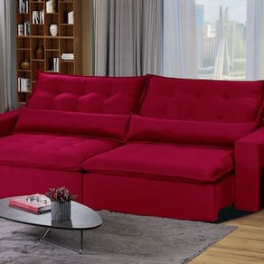 Sofá Bahia Modular 6 Lugares 290cm com Molas Retrátil e Reclinável
