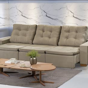 Sofá Manaus Modular 6 Lugares 305cm Retrátil e Reclinável