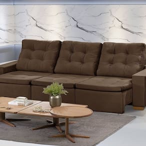 Sofá Manaus Modular 6 Lugares 305cm Retrátil e Reclinável