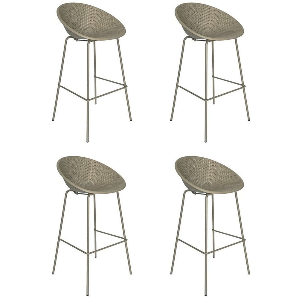 Kit com 4 Banquetas de Jardim Drops  Cinza