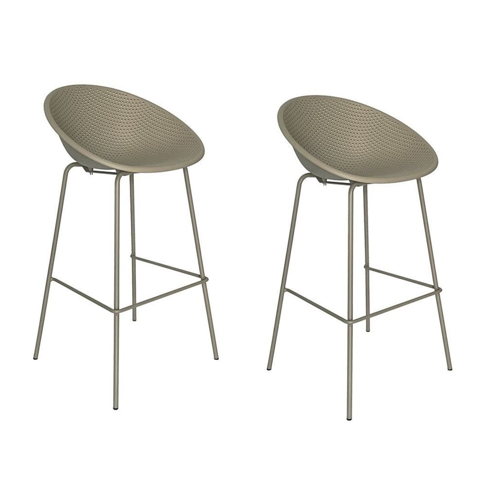 Kit com 2 Banquetas de Jardim Drops  Cinza