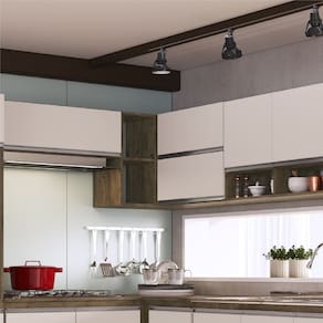 Armário Aéreo para Cozinha Canto Reto Athena Itaúba/Off White