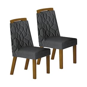Conjunto 2 Cadeiras para Sala de Jantar Dacota Freijó/Linho Cinza