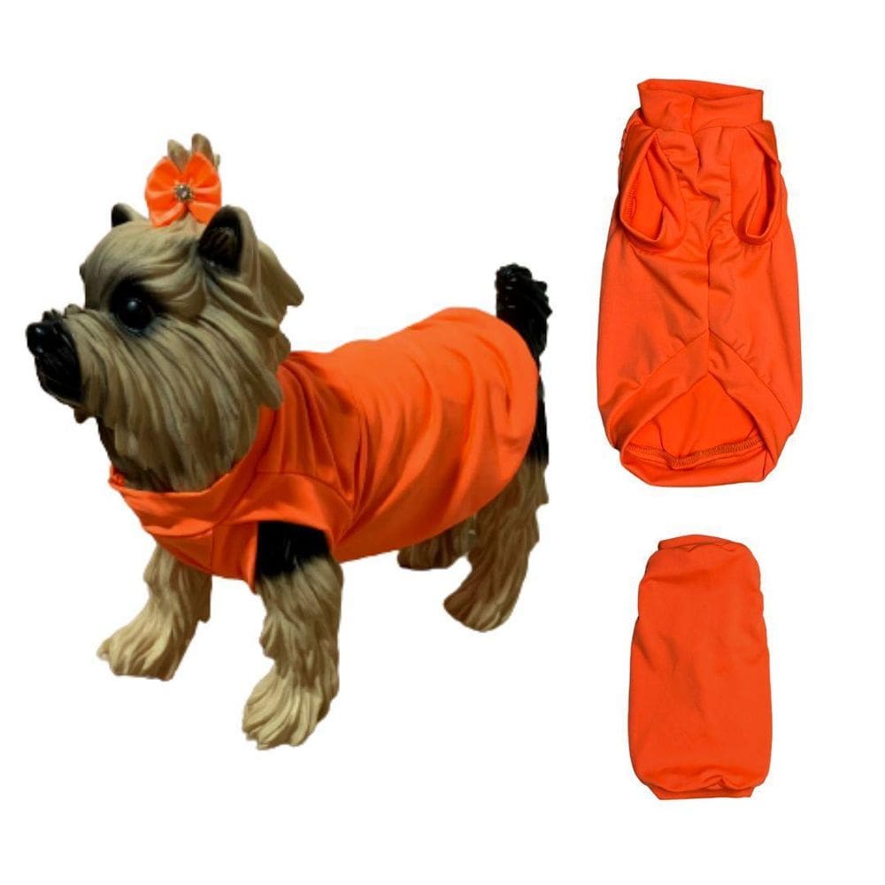Roupa Para Cães E Gatos - Camiseta Neon Laranja G