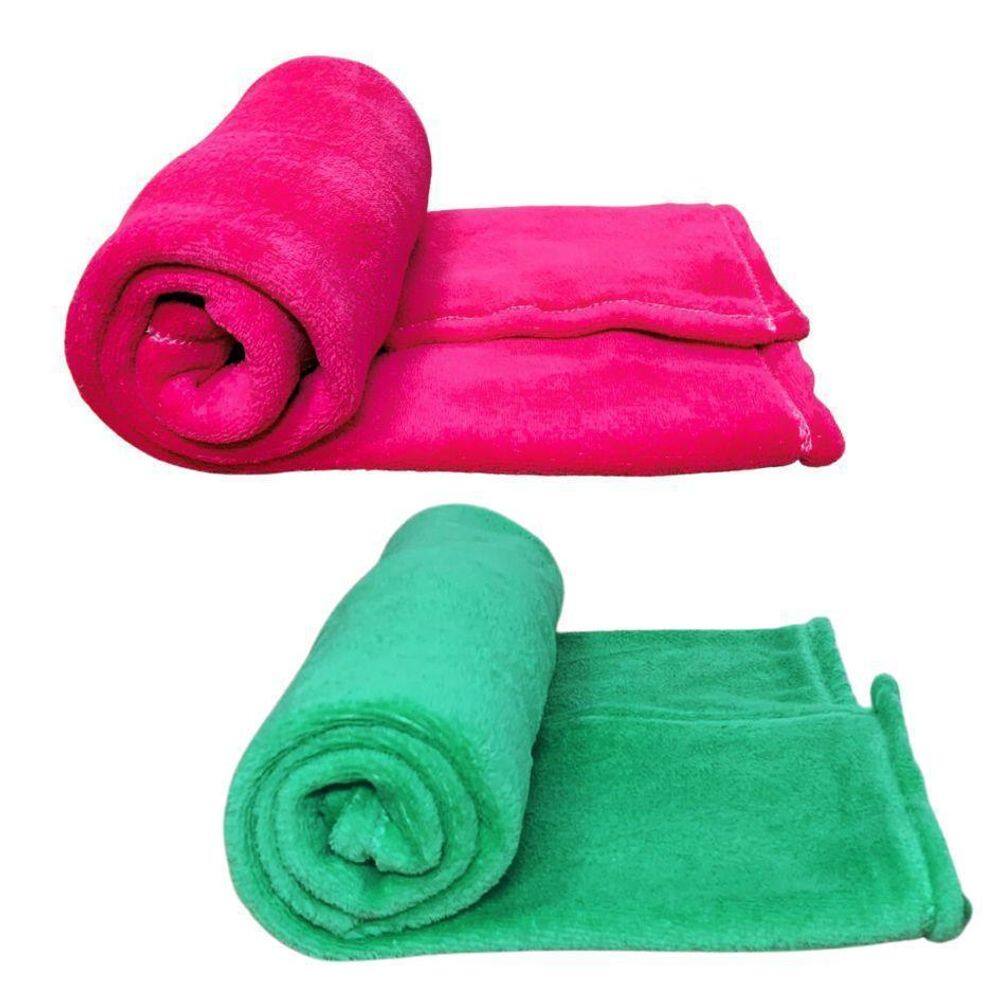 Kit 2 Mantas Pet Cor Rosa E Verde