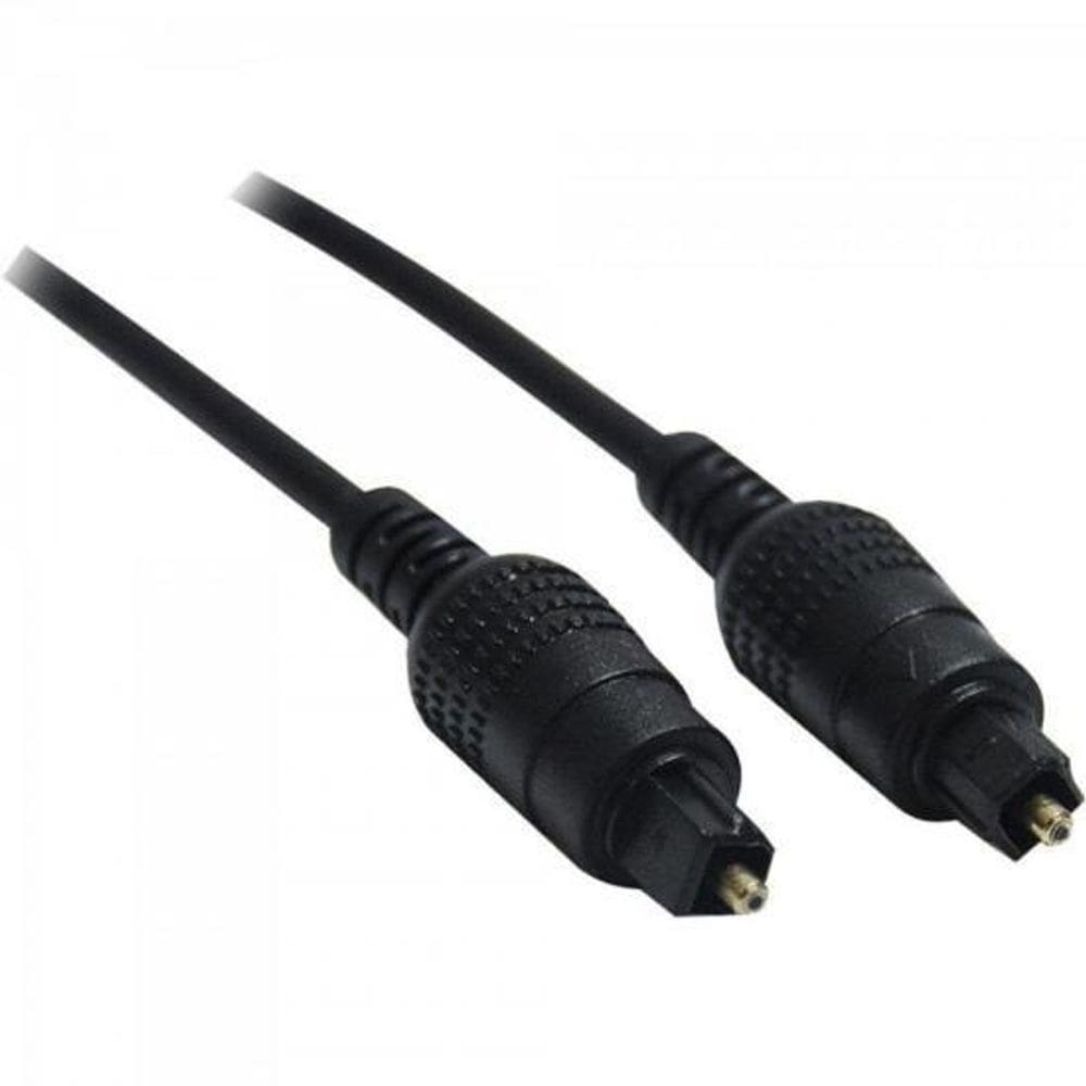 Cabo Fibra Otica Para Audio 2,2mm Toslink/Toslink Preto 3M