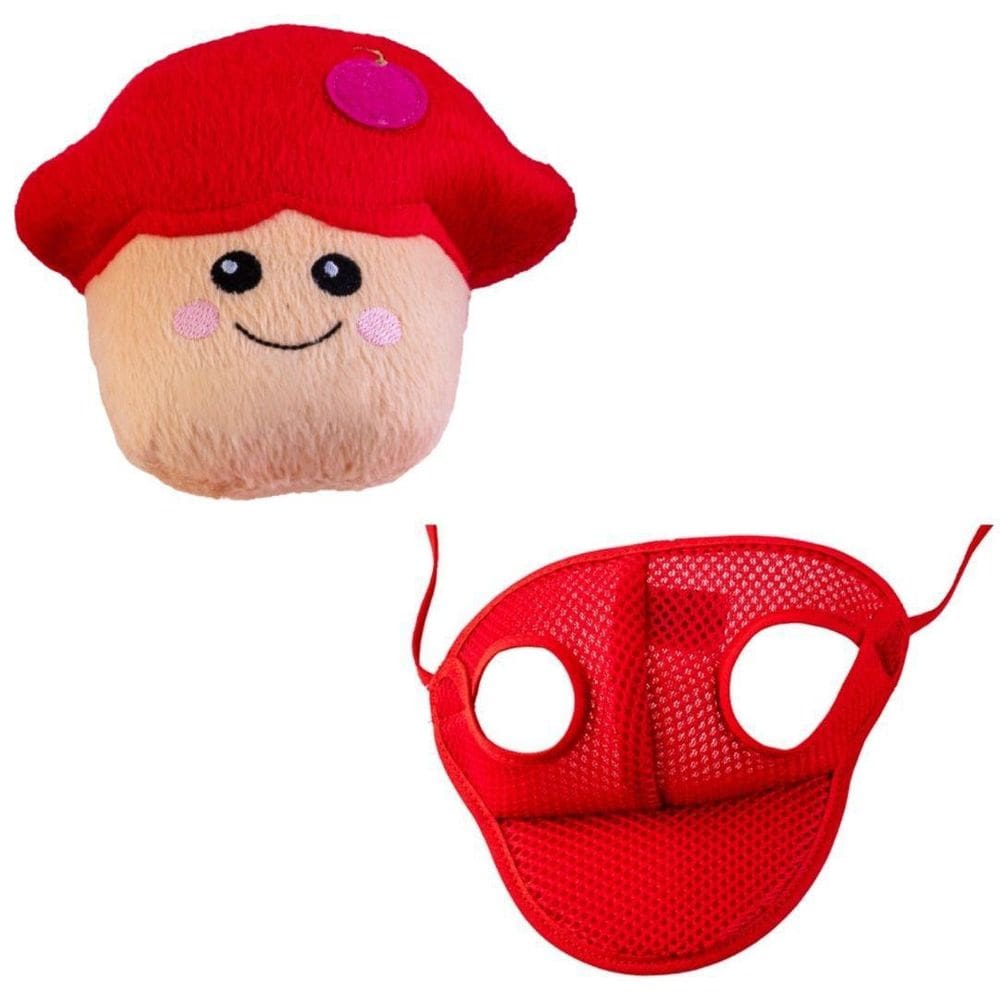 Kit Boné E Pelúcia Cogumelo Para Cães E Gatos - P