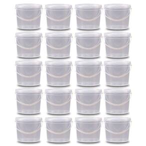 Balde Para Tinta Guache 2.2L Transparente - Kit 20 Pçs